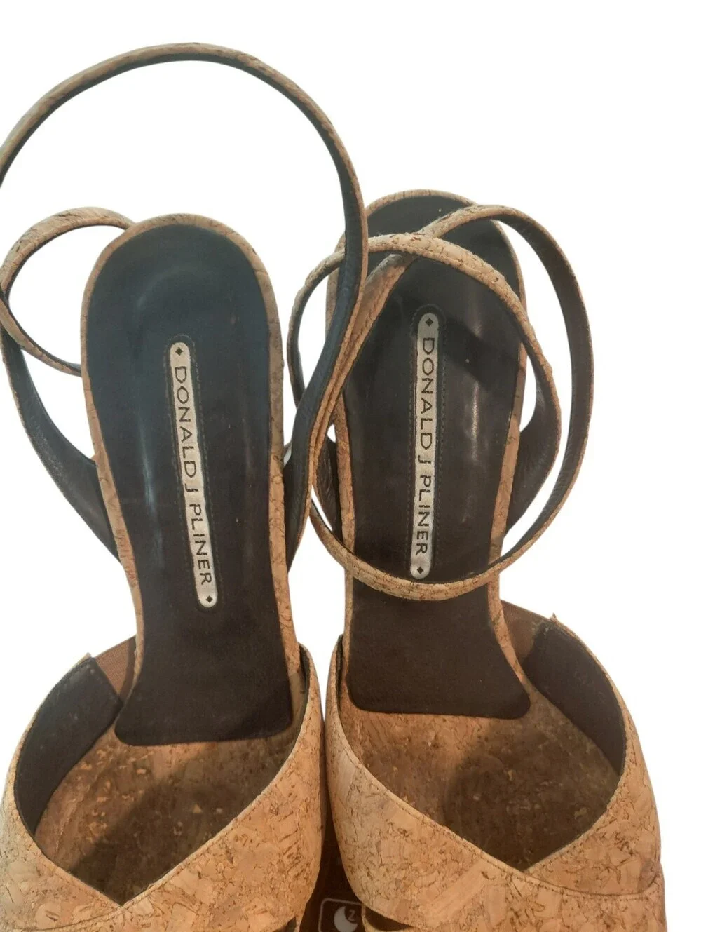 Donald J. Pliner Natural Tan Cork Wedge Sandals Size 8.5